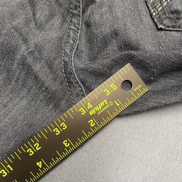 GS115 Jeans Mens 38 Gray Straight Leg Whiskered Denim Embroidered Back Pockets - Picture 10 of 13